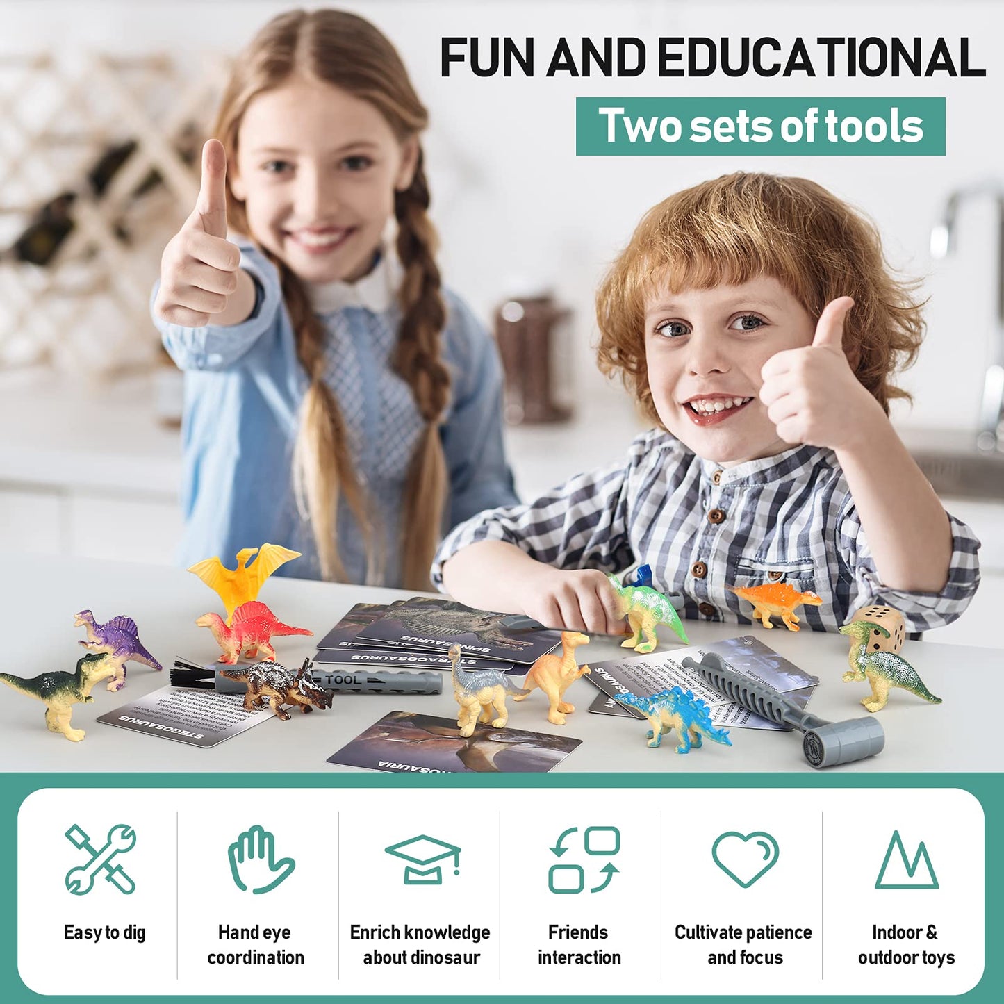 Woumserta Jumbo Dino Egg Dig Kit, Dinosaur Toys for Kids 5-7 8-12 with 12 Dinosaurs, Dinosaur Toys for 5 6 7 8 Year Old Boy Birthday Gift, Dinosaur Eggs Excavation Gifts for 5 6 7 Year Old Boy Girl