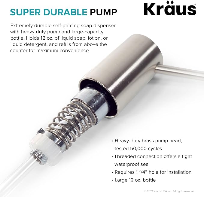 Kraus Kitchen Soap Dispenser 12 oz of Liquid, KSD-41MB