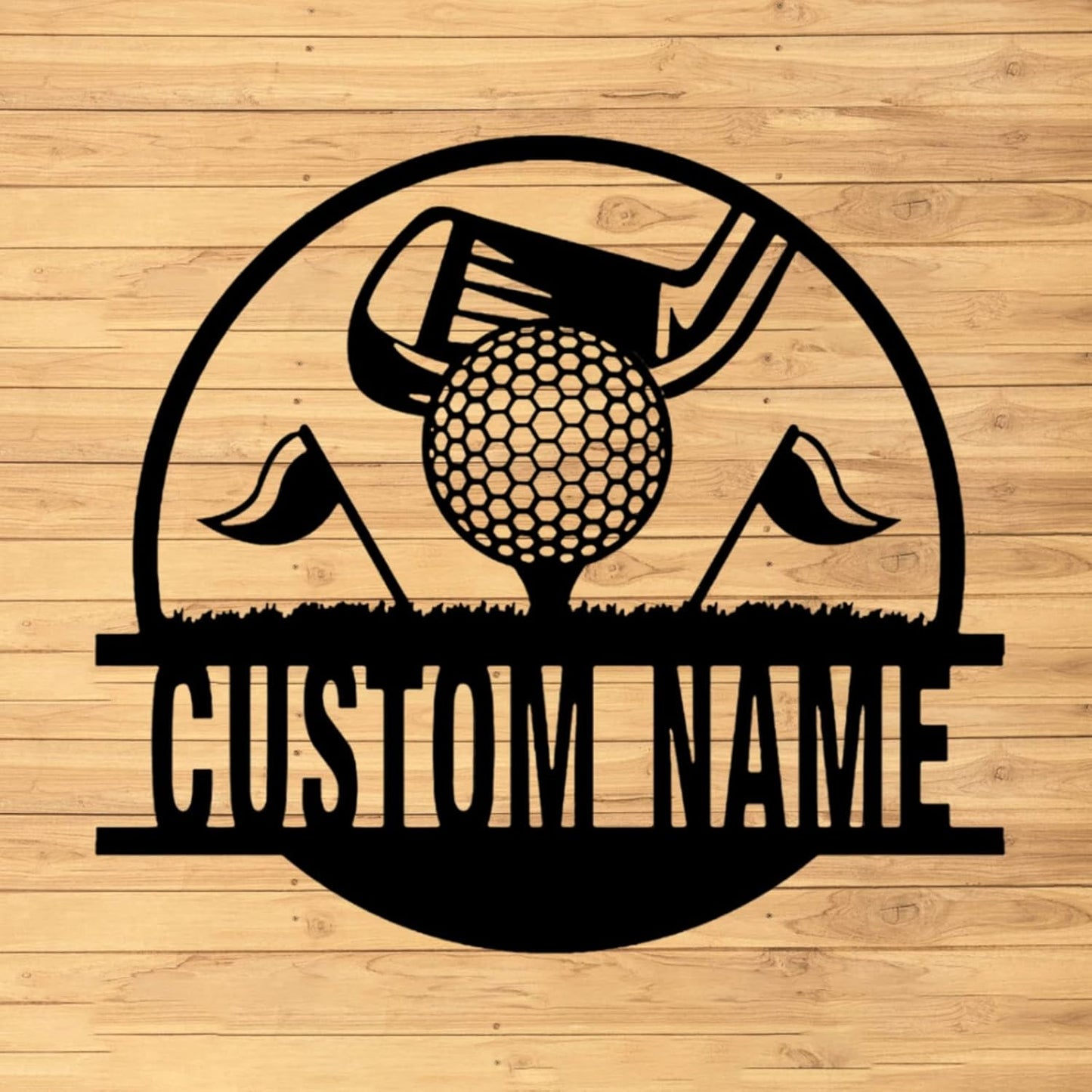 Custom Golf Wall Sign - Personalized Metal Art Decor - Golfer Home Decor With Name