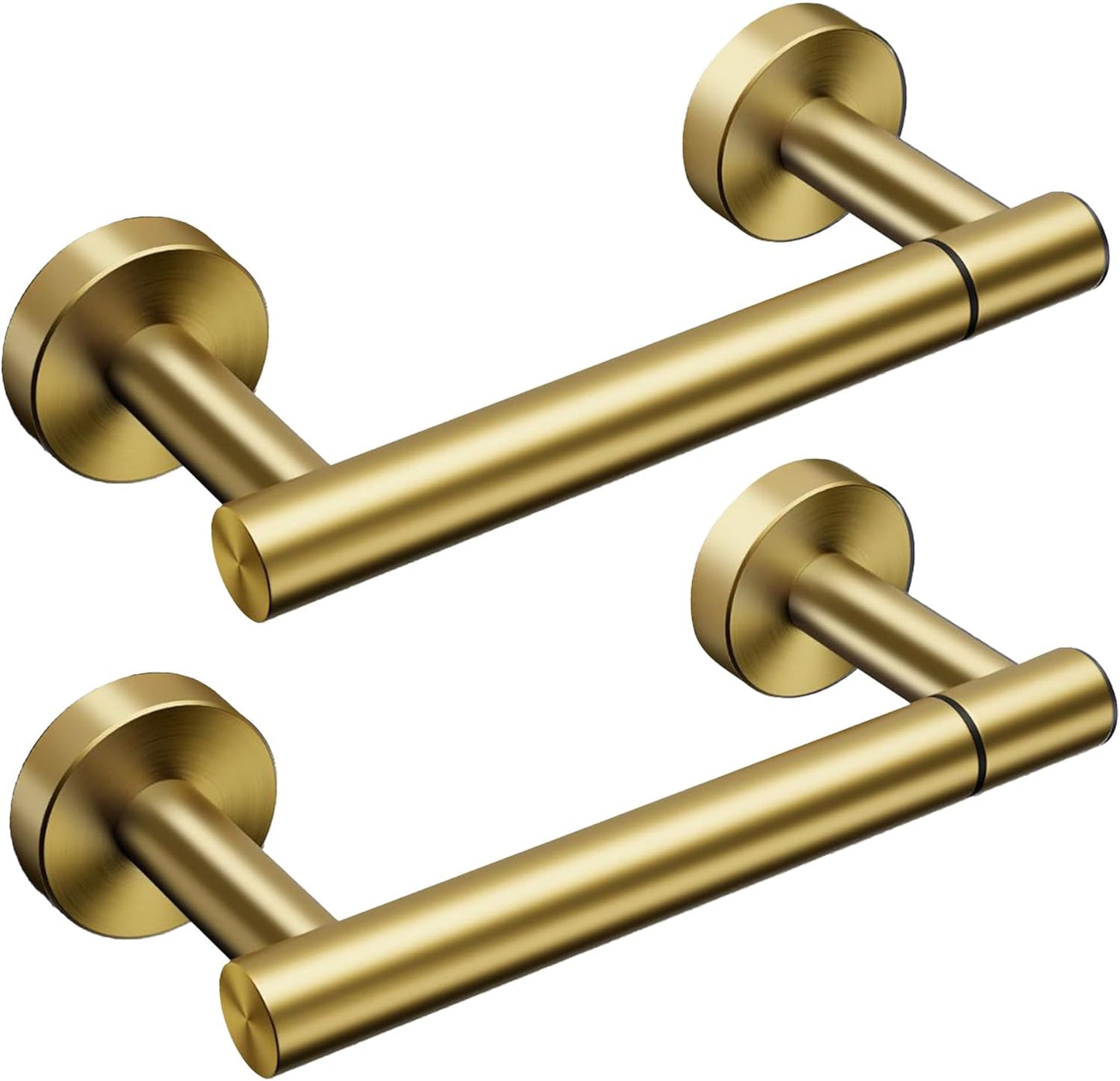 Day Moon™ (2 Pack) Gold Toilet Paper Holder - Brushed Gold Toilet Paper Holder Wall Mount - Modern Toilet Paper Roll Holder - Bathroom Toilet Paper Holder - Pivoting Toilet Paper Holder