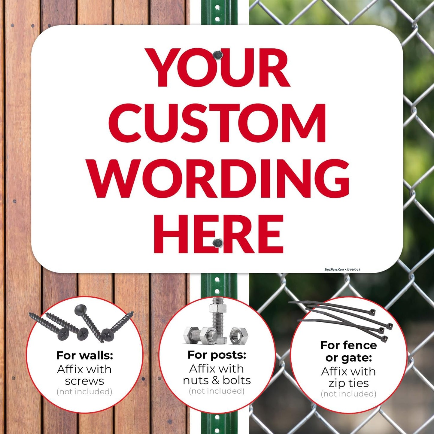 Custom Sign, Personalized Metal Signs, Customize for Office, Business, Workplace, Office, Home, Delivery Signs 12x18 Inches, Rust Free .063 Aluminum, Fade Resistant, Made in USA by Sigo Signs