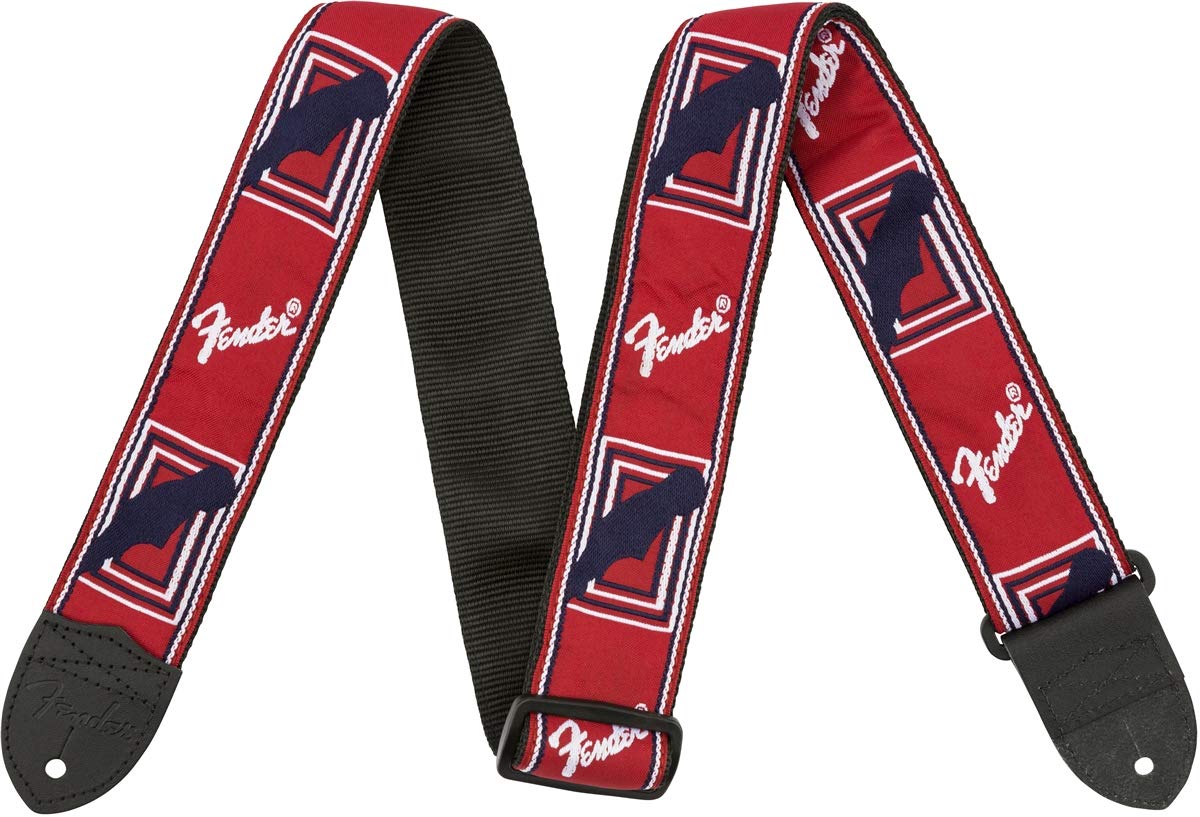 Fender Monogrammed Guitar Strap, 2In, Red/White/Blue