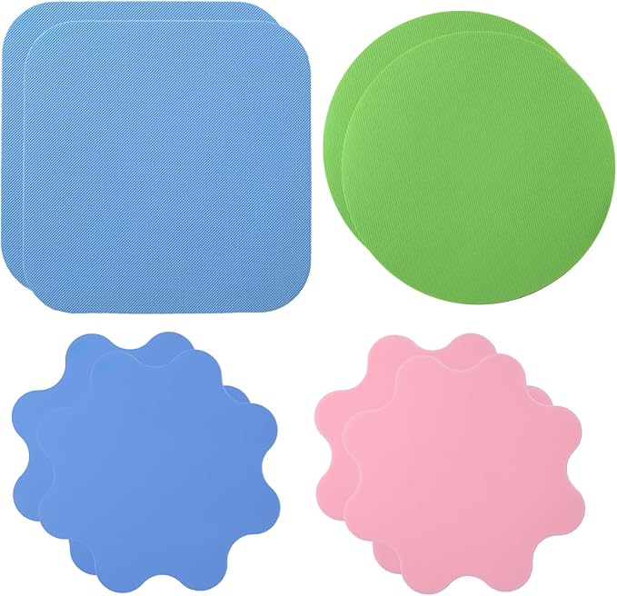 8 Pcs Rubber Jar Opener Gripper Pad, Multi Shape Silicone Bottle Grip Set with Round, Square and Flower Pads, Non Slip Cap Grip for Seniors, Kitchen Tools and Jar Grippers for Easy Opening