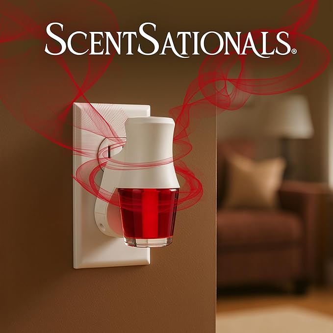 Scentsationals Fragrance Oil Plug in Air Freshener Refills 3-Pack - Cinnamon Cheer - Works with Scentsationals Wall Plugs, Long-Lasting Home Fragrance, 0.8 fl oz Each, Packaging May Vary