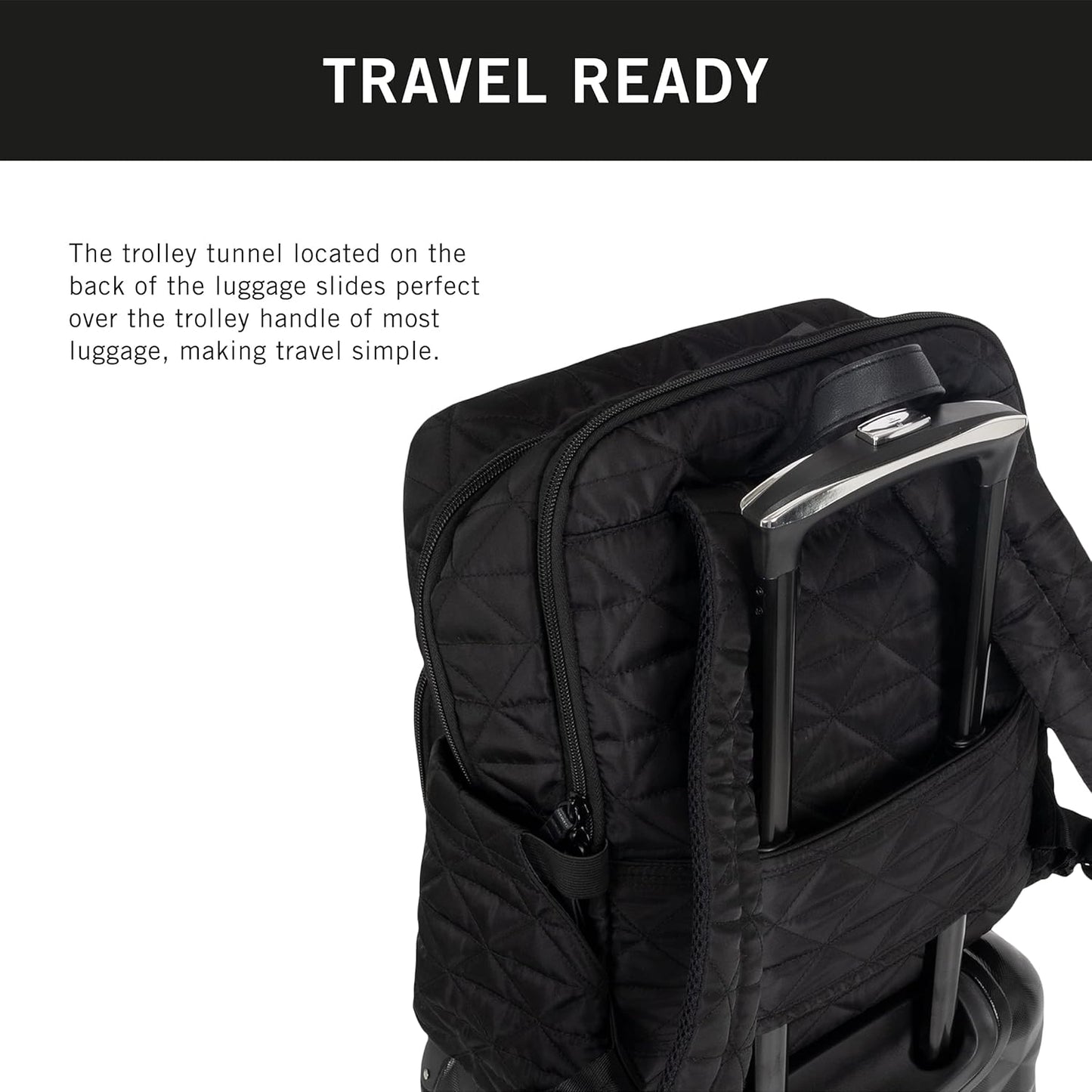 Kenneth Cole REACTION Emma Women's Backpack 15" Laptop Bag for Work, High School, College, Travel, Black Diamond