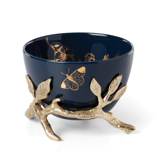 Lenox 890734 Sprig & Vine Bowl with Gold Stand, 4.5"D x 2.75"H, 1 Count