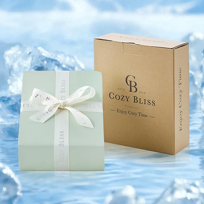Cozy Bliss Premium Cooling Sheet Set King Size, Q-Max>0.4, 3PCS No Flat Sheet with 2 Pillowcases, Breathable Fitted Sheet for Hot Sleepers & Night Sweats, Deep Pocket Up to 18 Inches, Light Mint Green