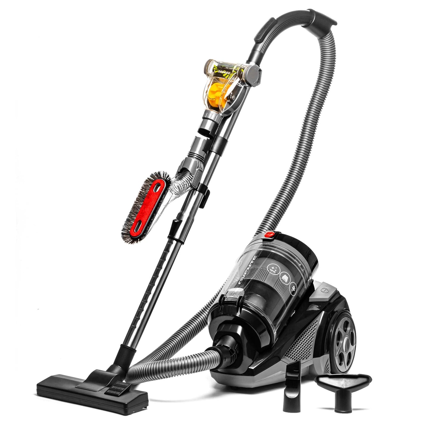 Ovente Bagless Canister Vacuum Cleaner With 3L Dust Cup, Powerful Suction, Telescoping Wand, Retractable Cord And Accessories, 1