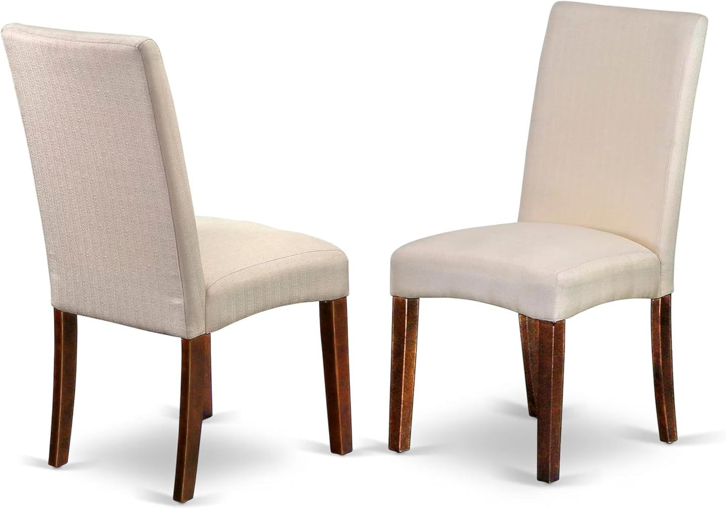East West Furniture ANDR5-MAH-01 5 Piece Kitchen Table & Chairs Set Includes a Round Dining Room Table with Pedestal and 4 Cream Linen Fabric Parson Dining Chairs, 36x36 Inch, Mahogany