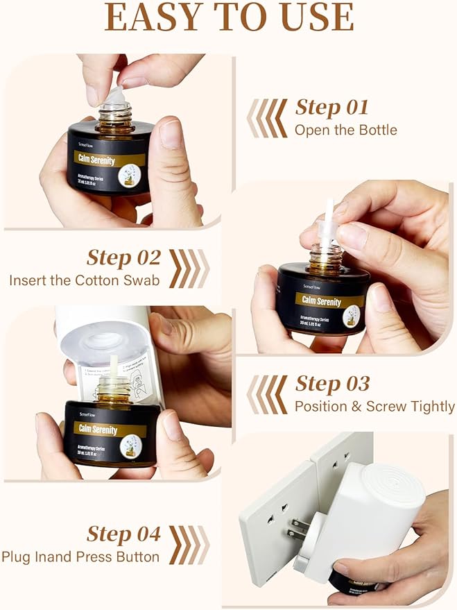 SF101S Smart Wi-Fi Waterless Plug-In Air Freshener, 100% Plant-Based Ultrasonic Diffuser, Adjustable 120-Day Scent Air Mist, Covers 100㎡ for Home, Hotel-Orchid Breeze Air Fresh