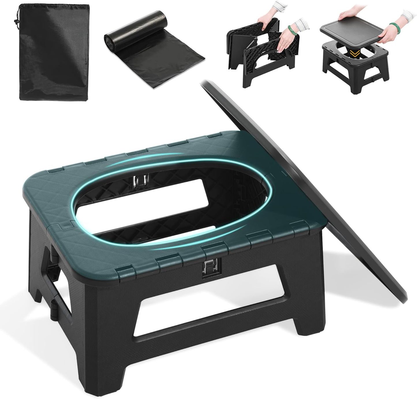 In-car Portable Toilet Collapsible Potty, Emergency Toilet, Temporary Potty For Outdoor Camping, Road Trips, Traffic Jams, Boating And Fishing