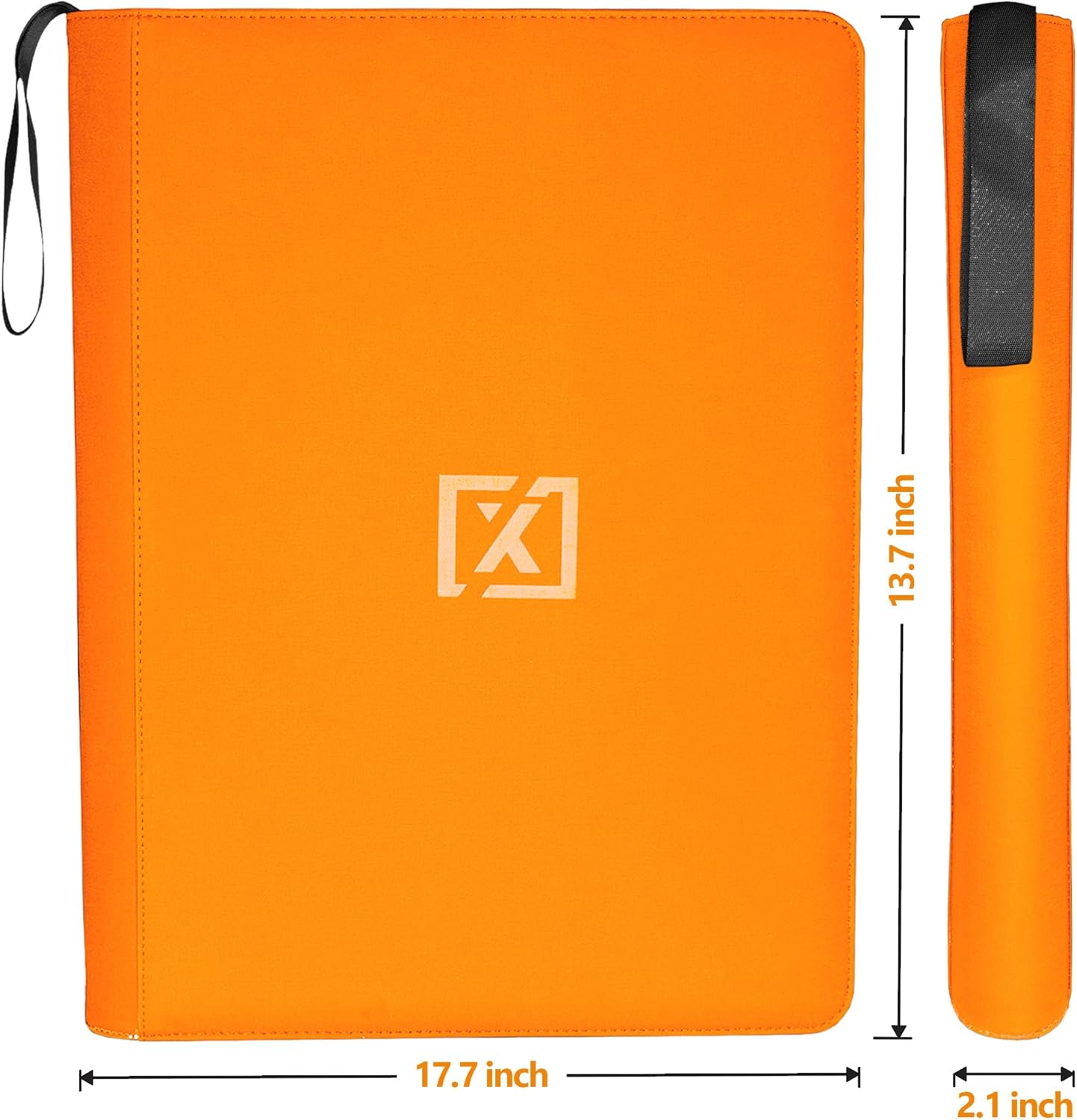 X PRO 1000+ Card Binder - Comes with 200 Card Sleeves | Compatible with TCG, Sports, MTG & More - Ringless Trading Card Binder | 1000 Pockets (Orange)