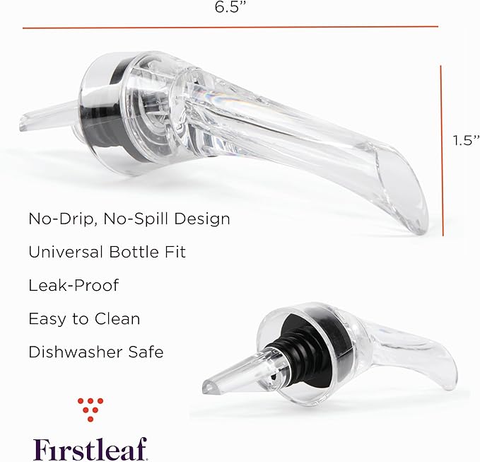 Wine Aerator Pourer Spout – Professional Aeration Pour Spout with Sediment Filter, Instant Flavor & Aroma Boost, Drip-Free / No-Spill Design, Easy to Clean, Ideal Gift for Wine Lovers