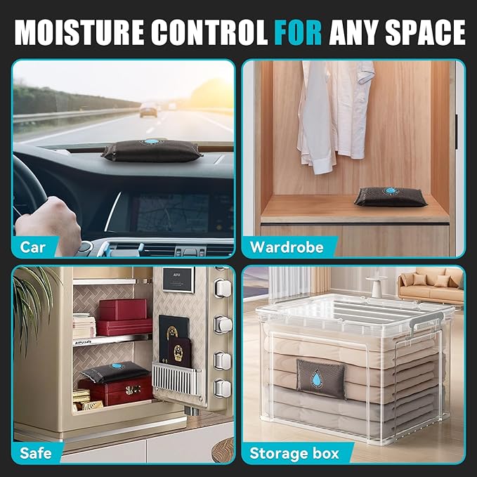 Car Dehumidifier Bag One Large Pack - Damp & condensation Moisture Absorbers, Leakproof Rechargeable and Portable, Prevents Foggy Windscreens & Damp Interiors, 400g (0.88lbs)