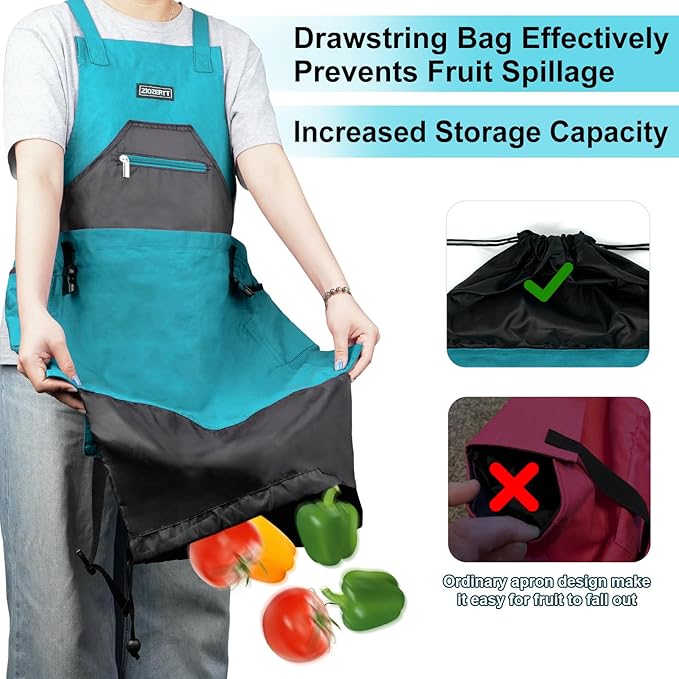 Garden Apron,Harvest Aprons with Pockets for Women and Men,Canvas Gardening Tool Belt, Gardening Gifts for Mom,Dad