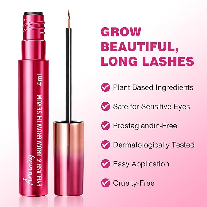 Lash Serum for Eyelash Growths, Advanced Natural Formula to Promote Longer, Fuller & Healthier Lashes – Gentle, Vegan & Cruelty-Free Eyelash Enhancing Serum (5 mL)