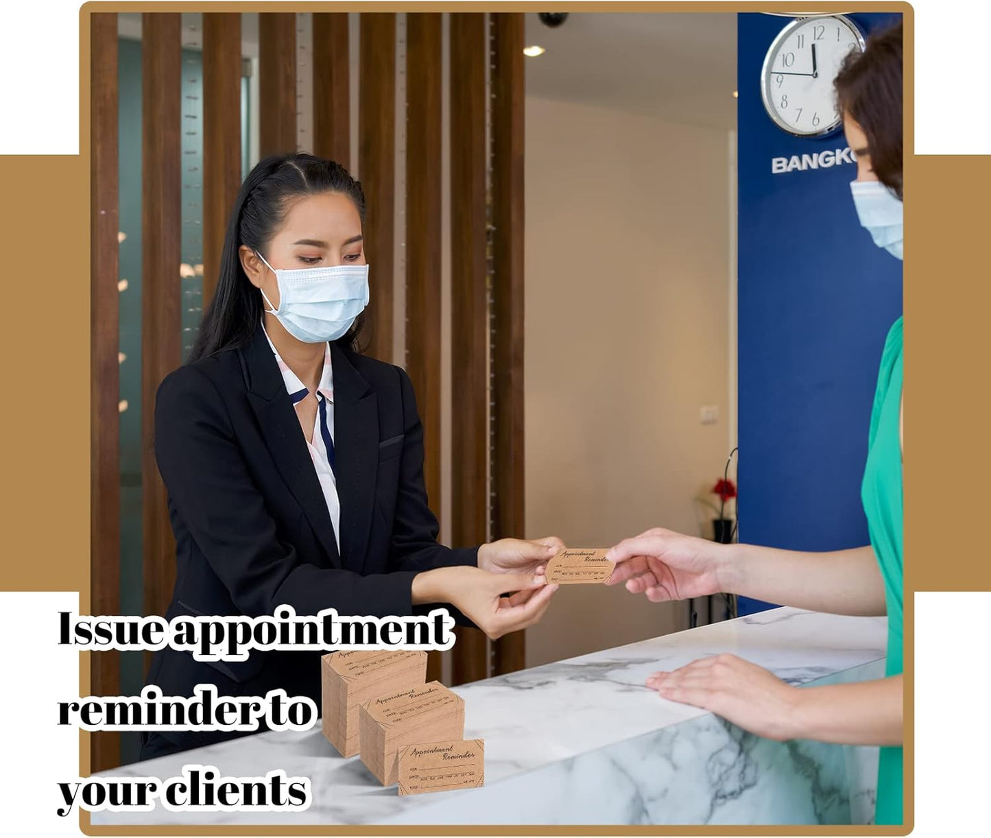 Seajan 1000 Pcs Appointment Cards Bulk Appointment Reminder Cards for Client Business, Hair Salon, Dental Office, Massage Therapist, Grooming, Hairdresser, Medical Doctors and More (Brown)