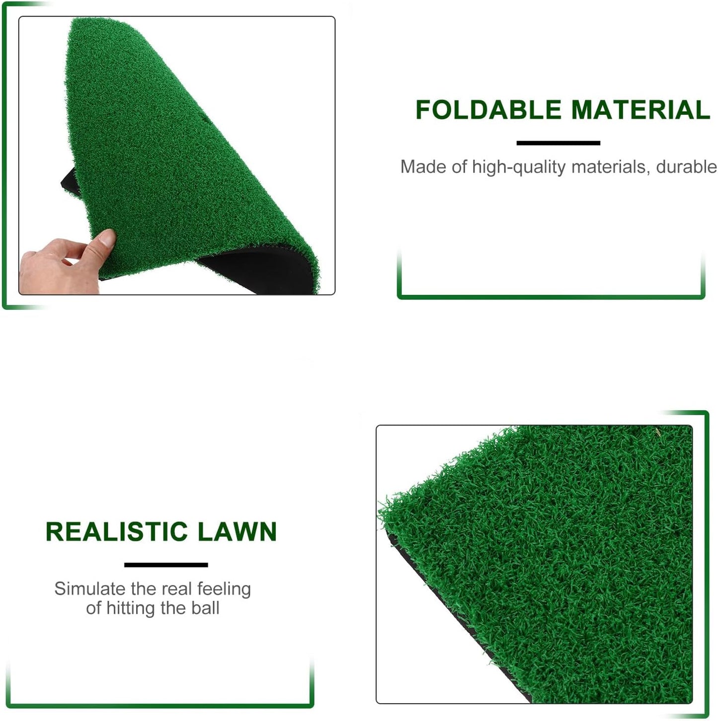 Alipis Portable Golf Practice Mat Realistic Turf Training Pad for Indoor Outdoor Backyard Use Non-Slip Hitting Surface Simulates Fairway for Driving Chipping Putting