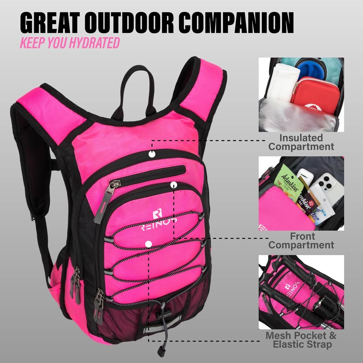 Hydration Pack Backpack with 3L Water Bladder for Men & Women, Hiking Daypack with Thermal Insulation | Running, Cycling, Camping, Skiing, Outdoor Activities