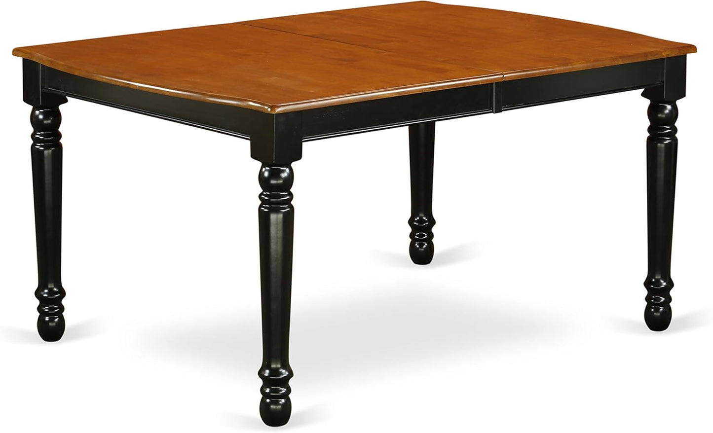 East West Furniture DOVE7-BCH-W 7 Piece Modern Dining Table Set Consist of a Rectangle Wooden Table with Butterfly Leaf and 6 Dining Room Chairs, 42x78 Inch, Black & Cherry