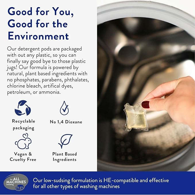 Clean People Laundry Detergent Pods - Recyclable Packaging, Hypoallergenic, Stain Fighting - Ultra Concentrated, Laundry Soap (384 Count, Fragrance Free)