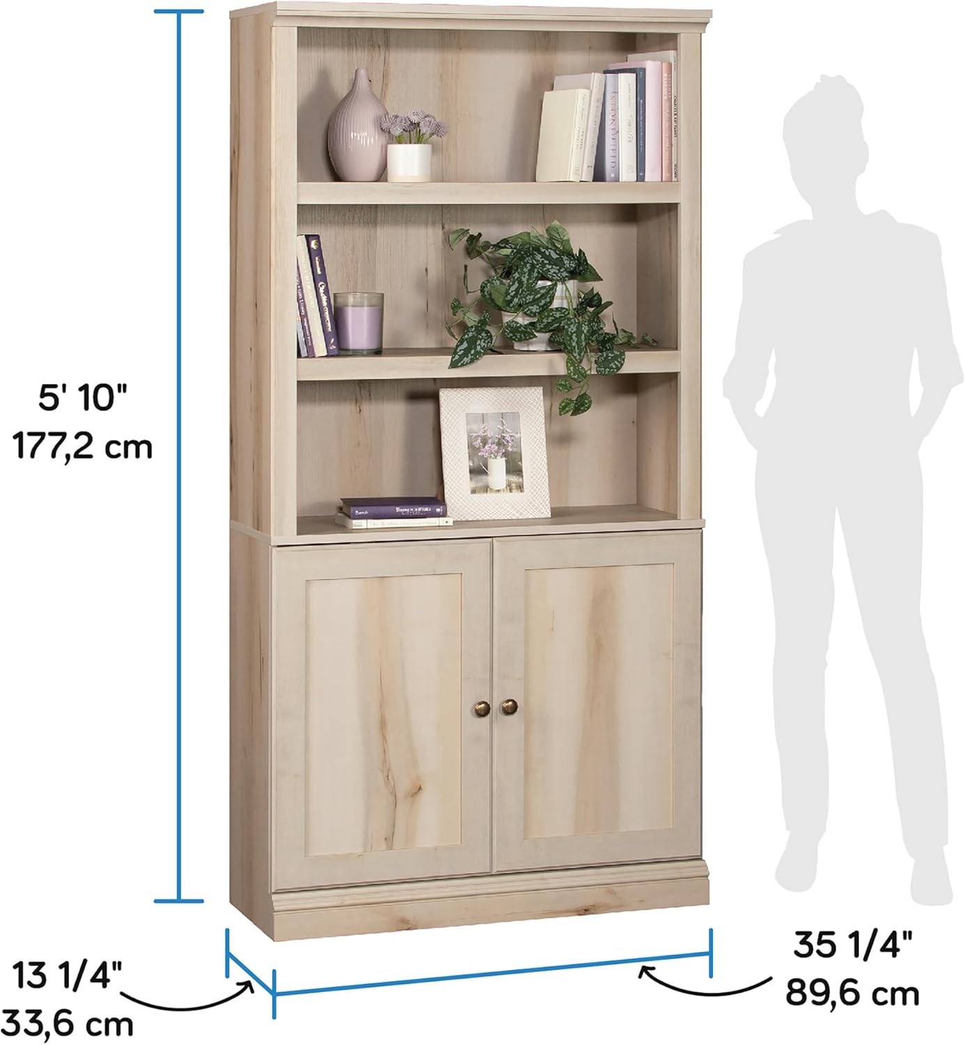Sauder Miscellaneous Storage Library, Pacific Maple Finish