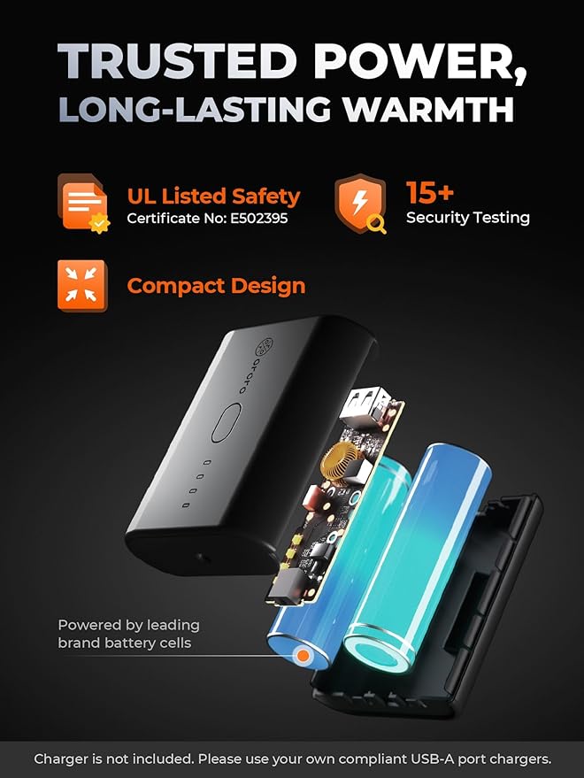 ORORO Men's Lightweight Heated Vest with USB-C Rechargeable Battery, Puffer Classic Heating Vest