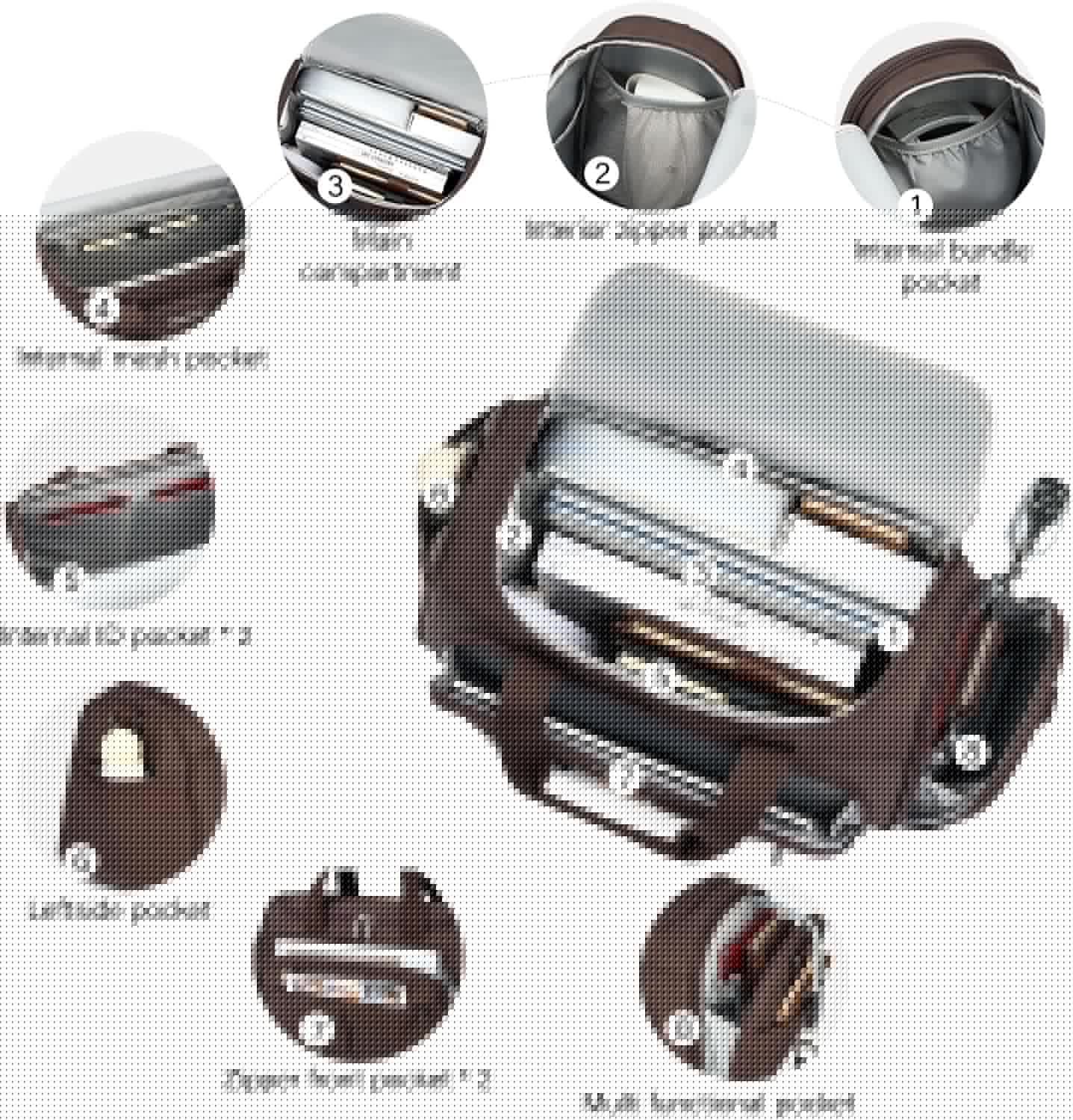 Hanke Underseat Carry On luggage Bags for Travel, Foldable Travel Bags for Women, Soft Lightweight Personal Item Travel Bag Small Carry On Bags for Airplanes, Travel Tote Bags for Women Men.（Coffee）