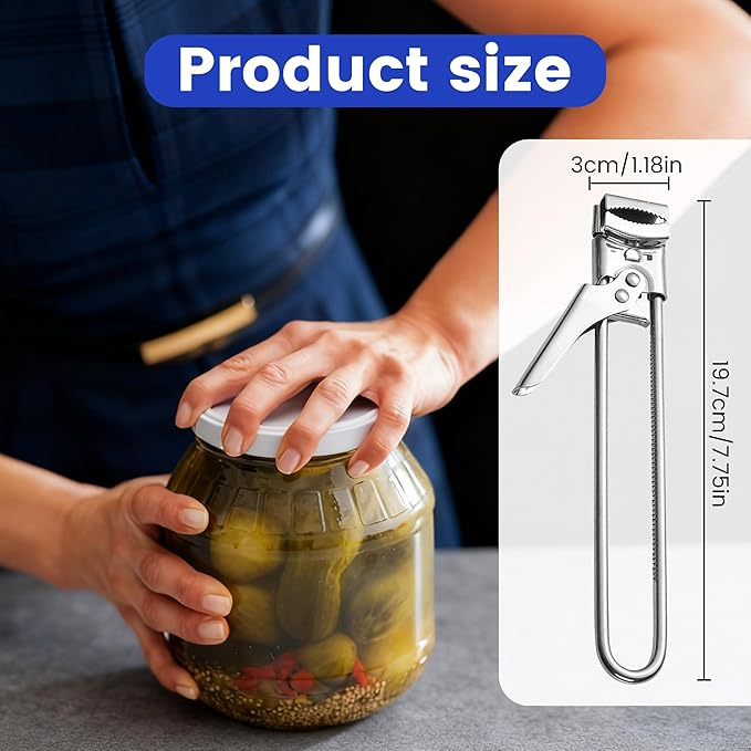 Adjustable Stainless Steel Jar Opener, 2026 New Jar Opener for Weak Hands Seniors, Multifunctional Can Opener Jar Lid Gripper Bottle Opener Kitchen Gadgets (1 Pcs)