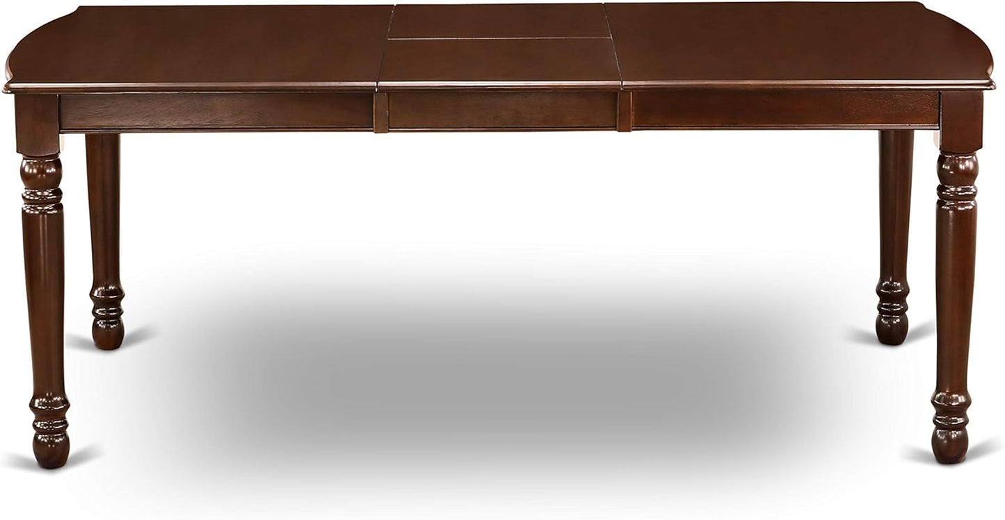 East West Furniture DOCA5-MAH-W 5 Piece Dining Room Table Set Includes a Rectangle Wooden Table with Butterfly Leaf and 4 Kitchen Dining Chairs, 42x78 Inch, Mahogany