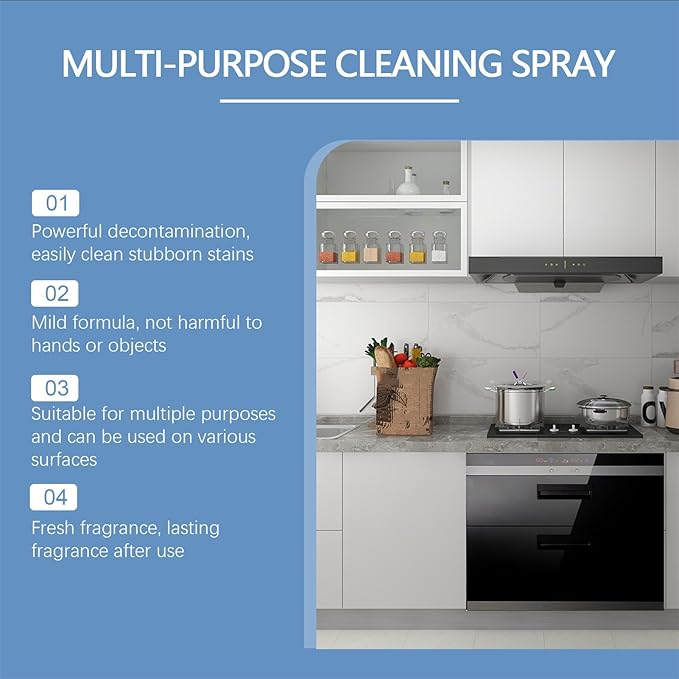 Grease Cleaner, Cleaning Multi-Purpose Degreaser, 100ml Heavy Duty Kitchen Grime Remover Spray for Tough Stains, Powerful Degreaser with Fast Action Formula, for Window Glass Appliance Countertop