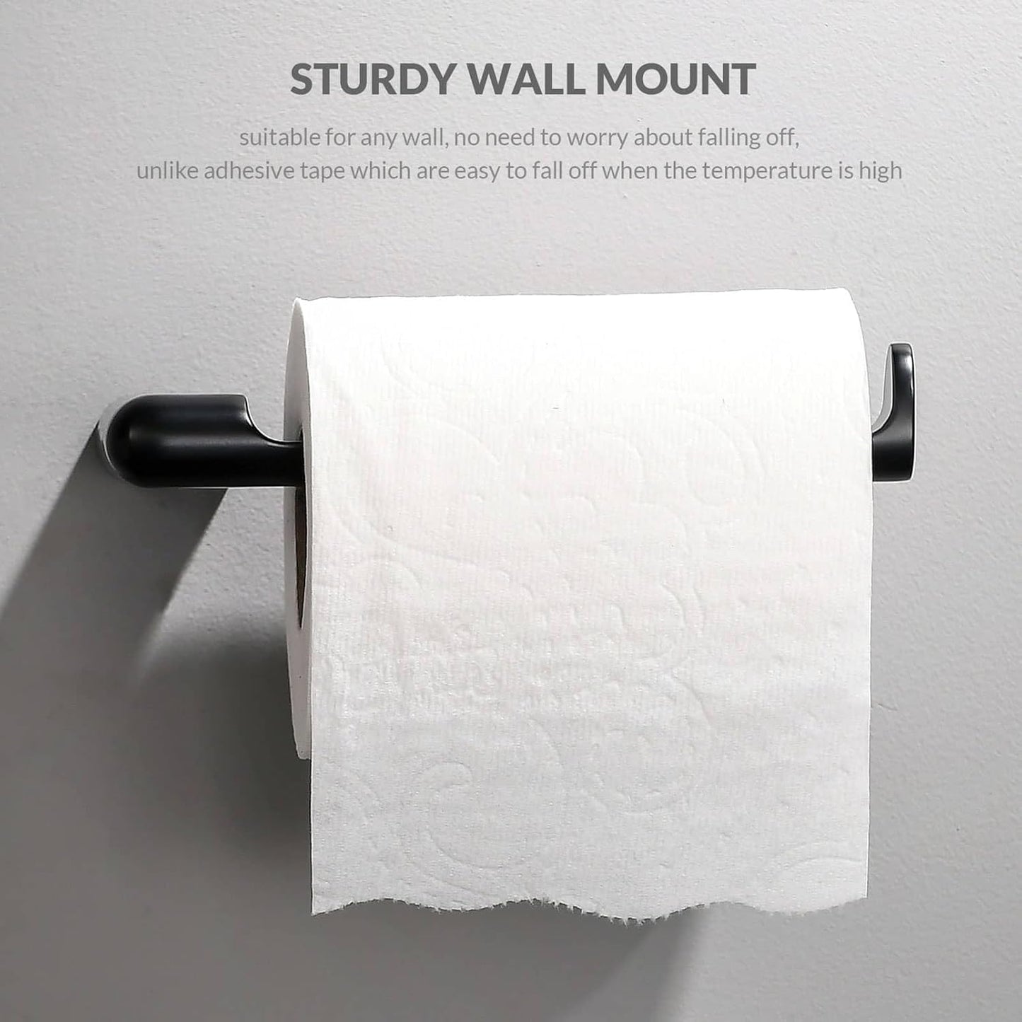 simpletome Toilet Paper Holder Wall Mount Never Rust Zinc Alloy Drilling Installation Modern Minimalist Design (Matte Black)