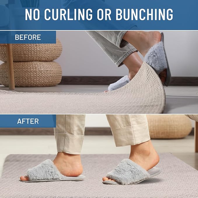 Everlasting Comfort Area Rug Gripper for Hardwood Floors - No Damage Non Slip Rug Pads, Floor to Carpet Tape for Holding Rugs in Place, Washable and Reusable, Double Sided Anti Slip Tape - 12 Pack