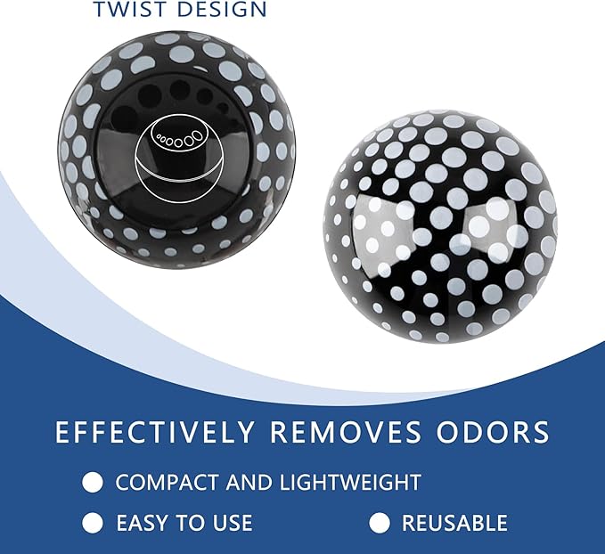 Knixmax Sneaker Deodorizer Shoe Freshener Balls, Gym Bags Lockers Car Air Fresheners, Boot Deodorant Balls Odor Eater Shoe Deodorizers 6 Packs Fresh Linen Black White