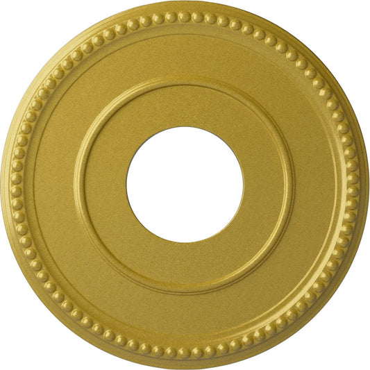 12 1/2Od X 3 7/8Id X 3/4P Bradford Ceiling Medallion (Fits Canopies Up To 6 5/8), Hand-Painted Rich Gold