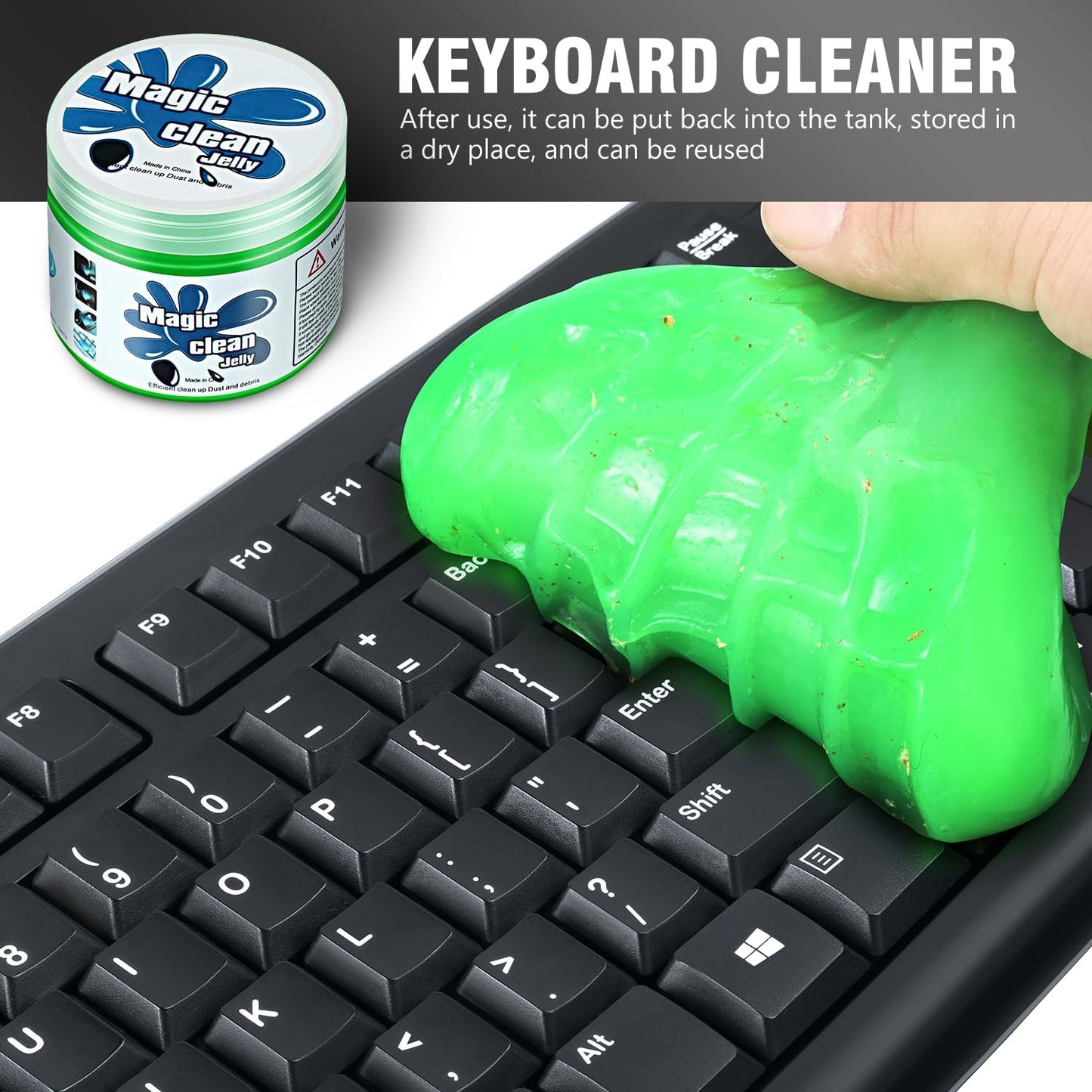 DNA MOTORING Car Cleaning Gels Auto Detailing Tools Cleaning Putty Car Interior Cleaner, Car Jelly Cleaner, Keyboard Cleaner, Car Cleaning Supplies Car Gifts for Men Women,Green, TOOLS-00255