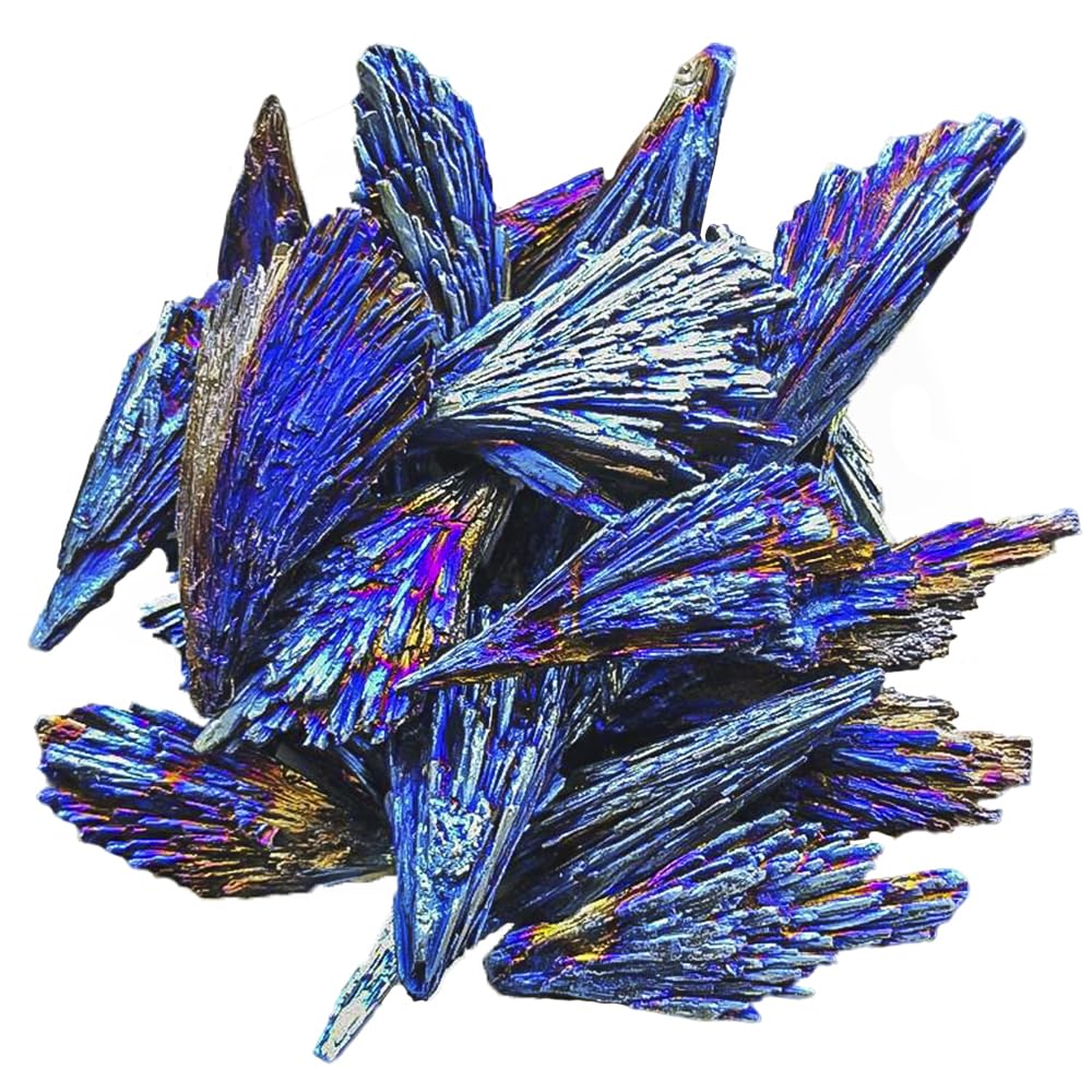 Natural Black Tourmaline Titanium Coated Quartz Crystal | Electroplated Peacock Iridescent Healing Stone Mineral Specimen for Home Decor, Reiki, Chakra Balancing 1-1.6"(Black Tourmaline 460g Set)