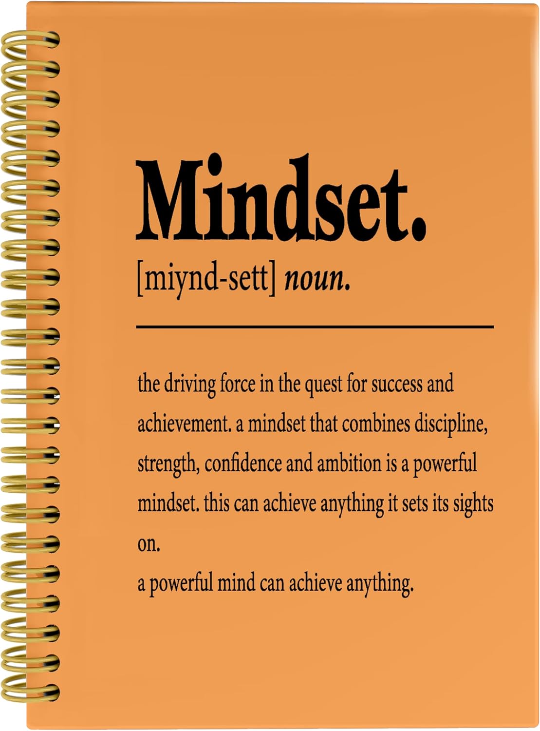 Knibeo Mindset Inspirational Notebooks Journal - Notebooks for School, 5.5×8.3 Inch Inspirational Spiral Bound Notebook with 164 Pages, College School Supplies(Orange Color)
