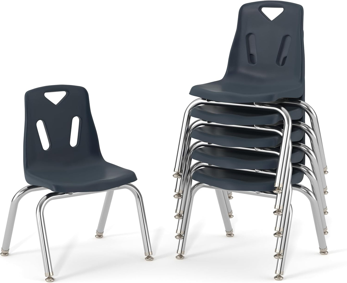 Berries Jonti-Craft 8148JC6112 Stacking Chairs with Chrome-Plated Legs, 18" Height, Navy, Pack of 6