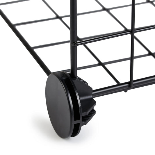 Amazon Basics 6-Cube Wire Grid Stackable Storage Organizer, Metal Shelving Unit, No-Tool Assembly, 26"W x 38"H x 12.6"D, Black