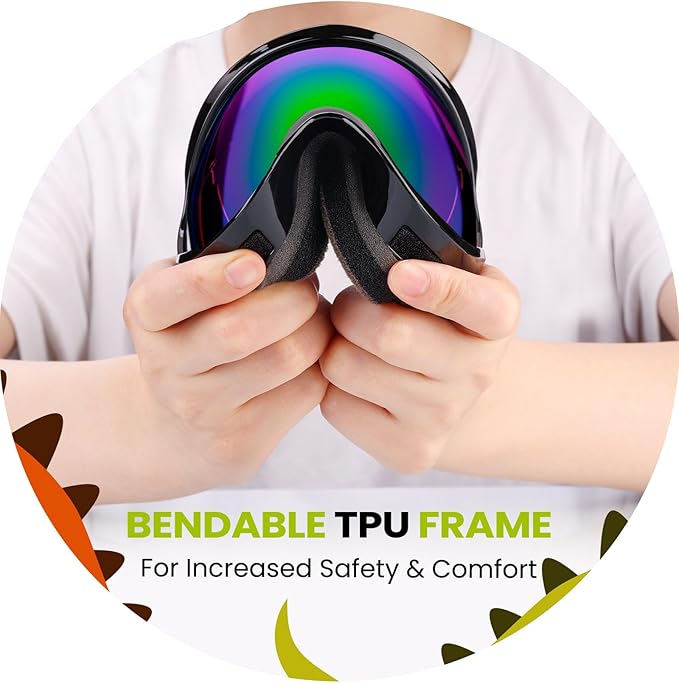 OutdoorMaster Kids Ski Goggles - Helmet Compatible Snow Goggles for Boys & Girls with 100% UV Protection