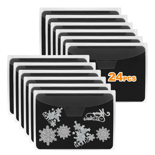 UNIMEIX 24 Pcs Magnetic Sheets for Die Storage Stamp and Die Storage Pockets Die Cut Storage for Card Making (12 Pcs Sheets+ 12 Pcs Bags, 0.8 mm Thickness