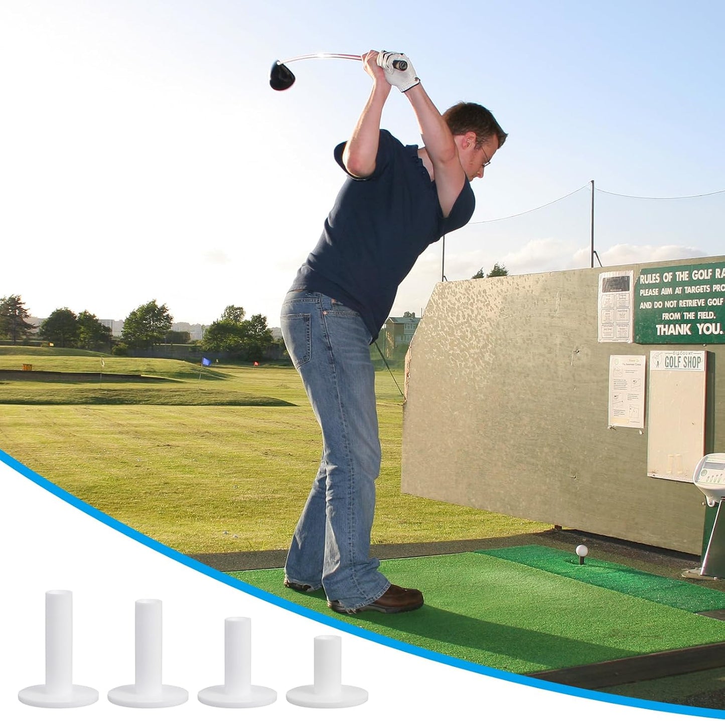PATIKIL Rubber Golf Tees, Tall Practice Training Driving Range Tee Stable Ball Holder