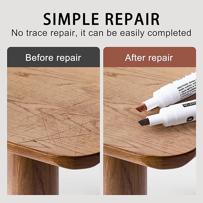 BOPOVA Furniture Markers Touch Up, Wood Floor Scratch Repair Kit, 12 Colors Markers for Scratches, Stains, Wood Floors, Tables, Desks, Cabinet, Bedpost (12 Colors)