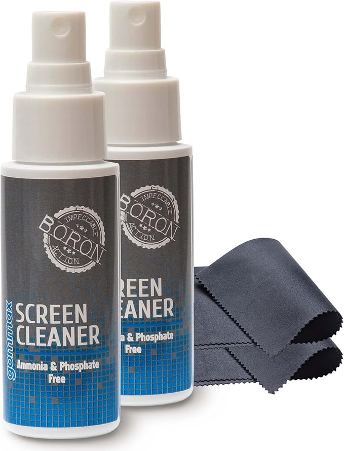 Screen Cleaner Spray Bottle with Microfiber Cloth for Electronical Devices, Ideal for Laptops, Computers, Tv Screens, Phone Screens, Tablets, Camera Lenses, E-Readers (2 x 1.70 Ounces)