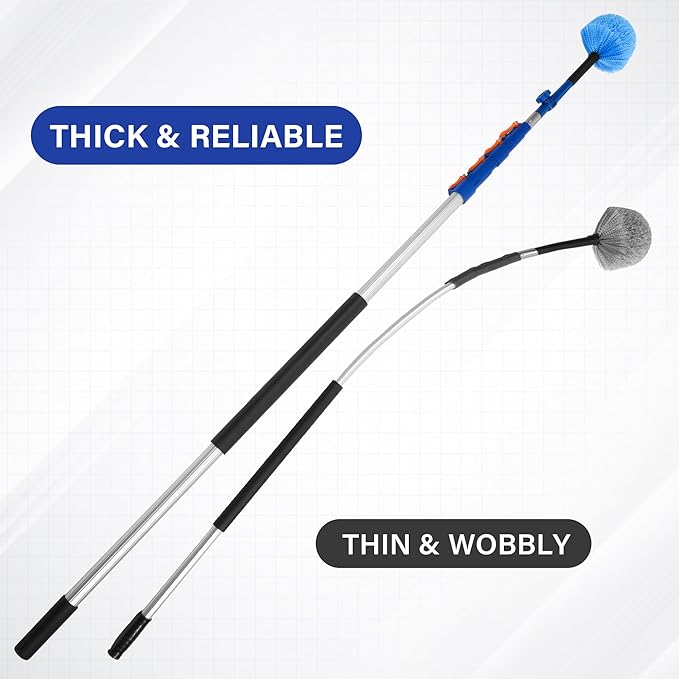 Telescoping Extension Pole, 6-24FT Multi-Purpose Extendable Pole with Universal Twist-on Metal Tip, Aluminum Telescopic for Paint Roller, Duster and Cleaning