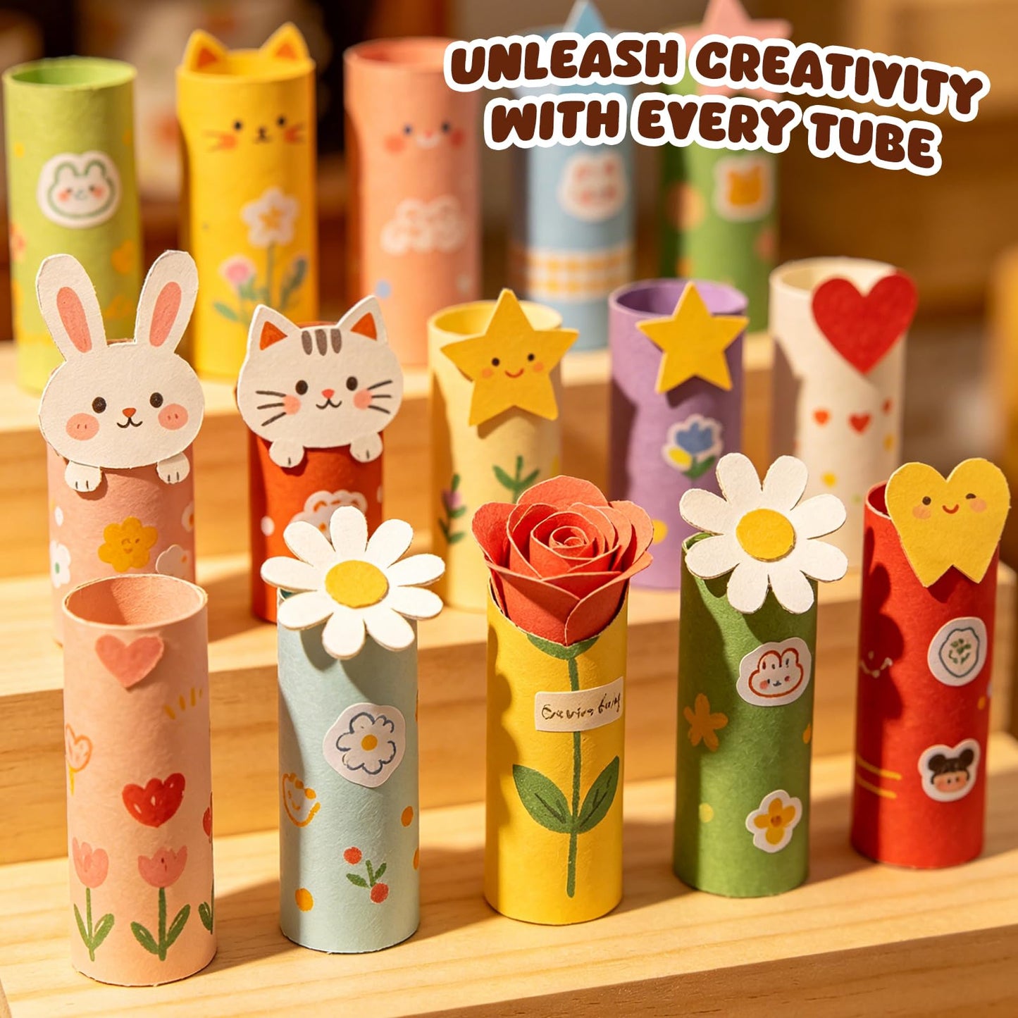 Henoyso 100 Packs Cardboard Tubes for Crafts, Thick Toilet Paper Rolls Empty for Kids Classroom Projects End of School Year Crafts Mother's Day DIY Gift Supplies (1.57 x 3.74 Inch,Brown)