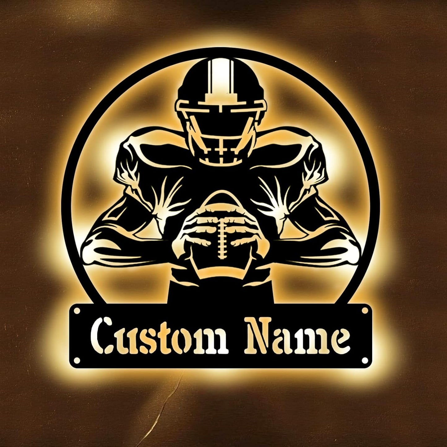 Personalized Name 7 Colors Football lamp Custom Football Wall Art Night Light LED Name Sign Gift for Boys Men Girls Football Lover