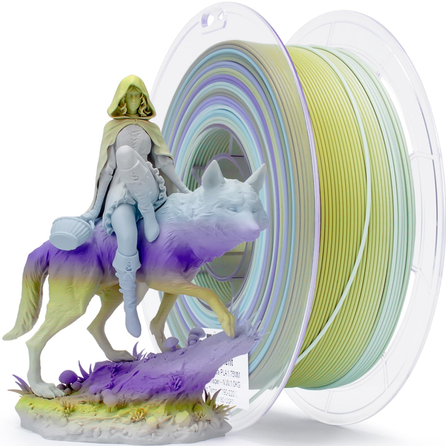 ZIRO 3D Printer Filament, Fast Color Change Filament 1.75mm, Color Gradient Material, 1.75mm PLA Filaments, Dimensional Accuracy
