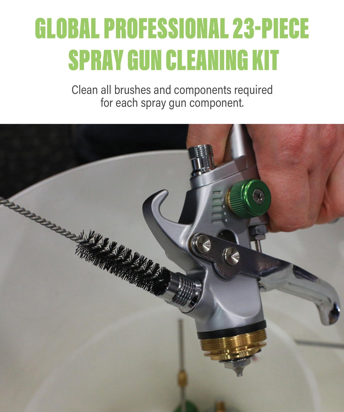 RACOONA 23PCS Air Spray Gun Cleaning Kit,Automotive Use Airbrush Cleaning Kit,Car Accessories Paint Gun Cleaning Kit,Complete Maintenance Set for Cleaning HVLP Spray Guns,Paint Guns,Air Tools,Airbrush